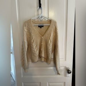 American Eagle white button up wool-like sweater